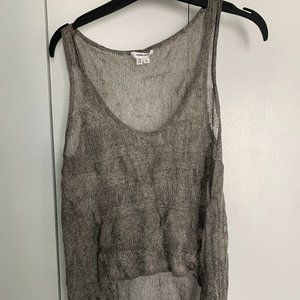 Helmut Lang High Low Sheer Crocheted Tank Top